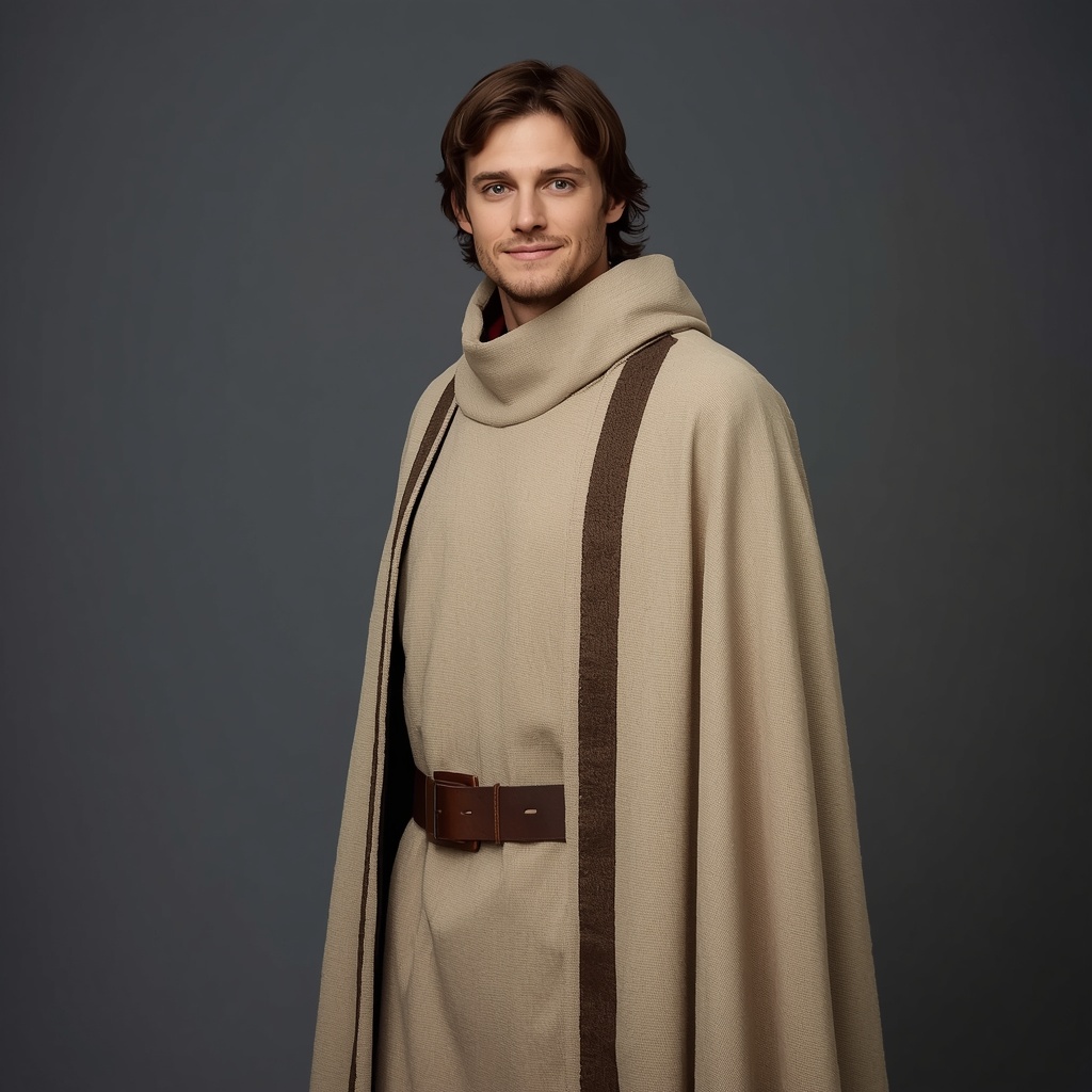 lucid-origin_A_tall_man_with_brown_hair_lokking_in_the_camera._He_is_very_gentle_and_friendly-0